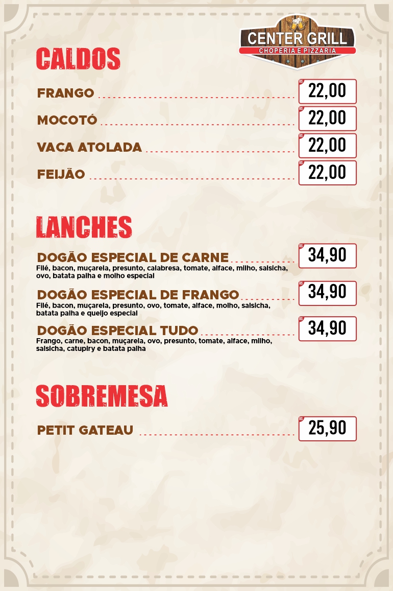 Center Grill Choperia e Pizzaria — 13